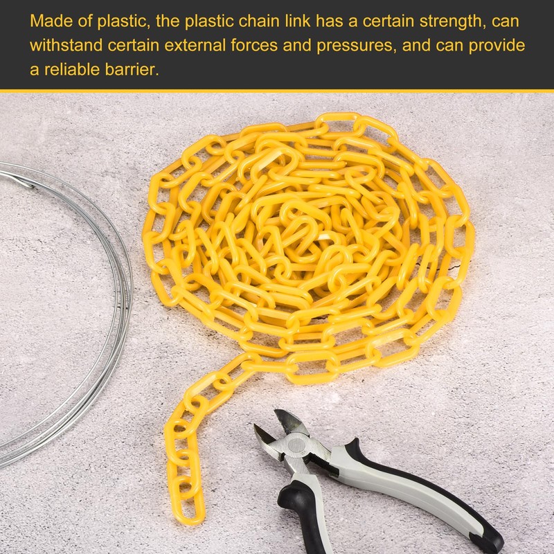 sourcing map Plastic Chain Links, 1.4-Inch 10 Foot Plastic Barrier