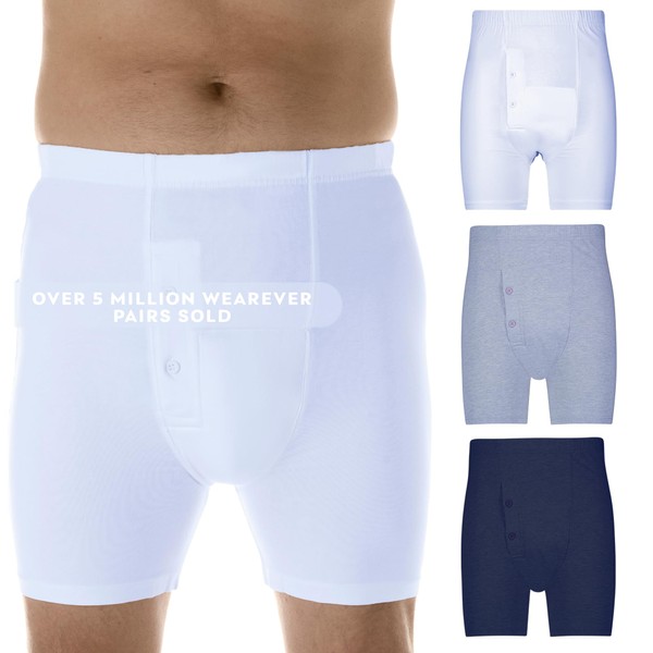 Wearever Men’s Incontinence Boxer Briefs for Bladder Control with Regular