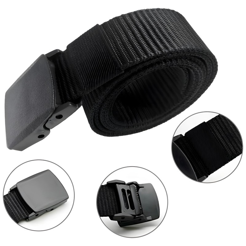 JacobsParts Heavy Duty Tactical Military Style Belt, Hypoallergenic Plastic Buckle,