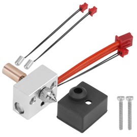 QWORK Extruder Heater Block Kit, 300℃ High Temperature, with Extra Thermistors