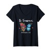 Womens Be Transformed Romans 12:2 Butterfly Christian Bible Verse V-Neck