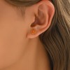 ARAVOP Opal Earrings for Women 18K Gold Plated Hypoallergenic Orange