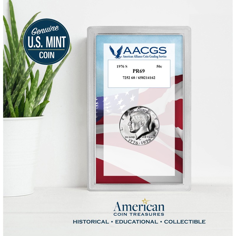 1976 S JFK Bicentennial Half Dollar AACGS Proof