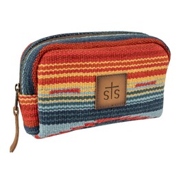 STS Ranchwear Women's Chaynee Valley Serape Collection Bebe Cosmetic Western Style, Leather & Cotton Bag, Multi