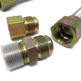 Midwest Hearth 3/4" Whistle Free Gas Flex Line for Fire Pit - Stainless Steel (24" Long)