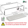 AMT Premium Acrylic Clear Monitor Stand Laptop/PC/Multimedia Monitor Riser for