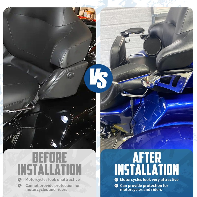 Adjustable Passenger Armrests with Cup Holder for Motorcycle Accessory Compatible