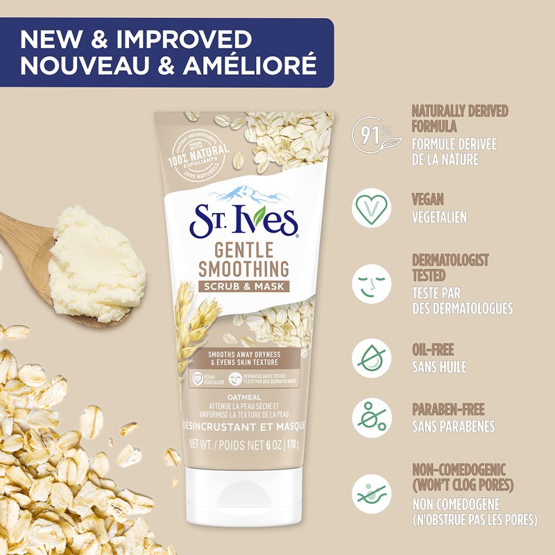 St. Ives Gentle Smoothing Oatmeal Facial Scrub & Mask 170g
