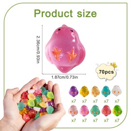jrootouh 70 Pack Mini Animals Tiny Chicken Figurines Bulk for Miniature Dollhouse Decor Accessories Garden Aquarium Potted Ornament Party DIY Charms Office Classroom Activity to Hide