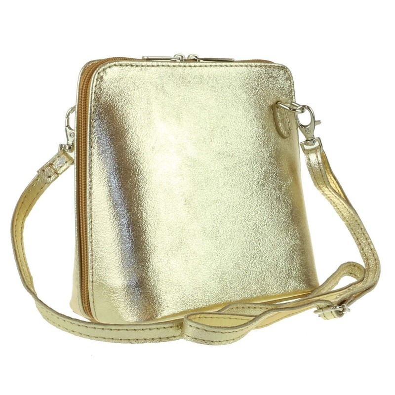 Girly HandBags Metallic Genuine Leather Cross Body Shoulder Bag --