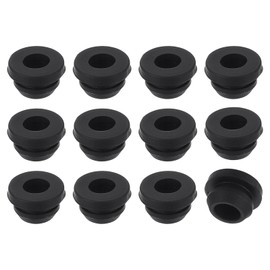 sourcing map 12Pcs Rubber Grommets, Mount Dia 9.5mm ID 6.5mm Snap Firewall Hole Plug, Anti-Scratch Hole Cover Plug for Electrical Box Cable Wiring, Black