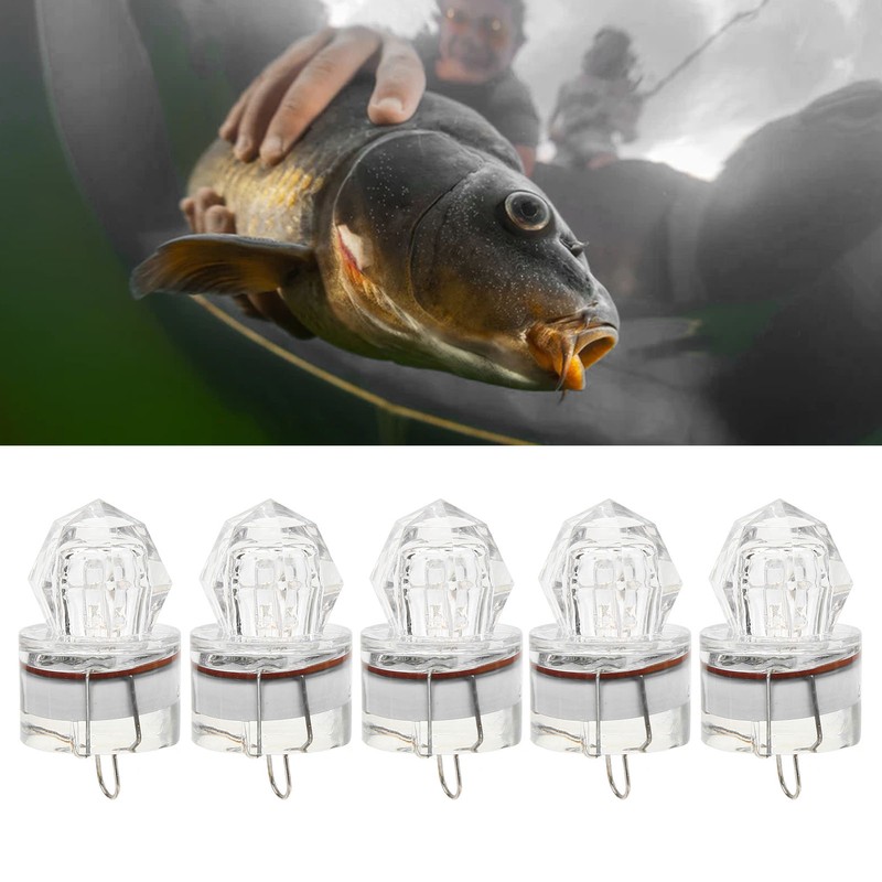 5Pcs Fishing Lure Light Diamond Shape LED Corrosion Resistance Auto