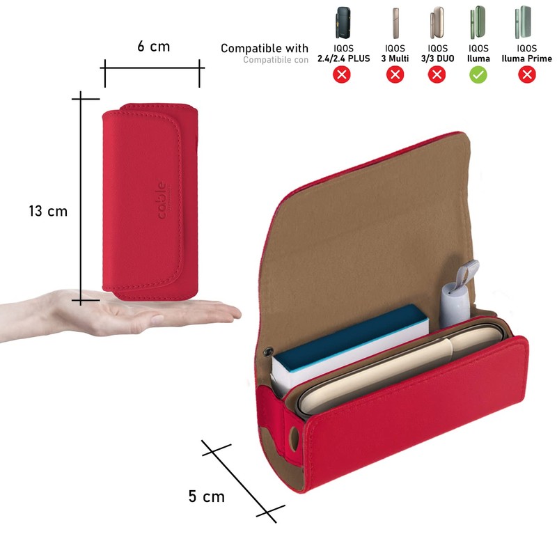 CABLE TECHNOLOGIES Premium PU Leather Case Compatible with IQOS ILUMA