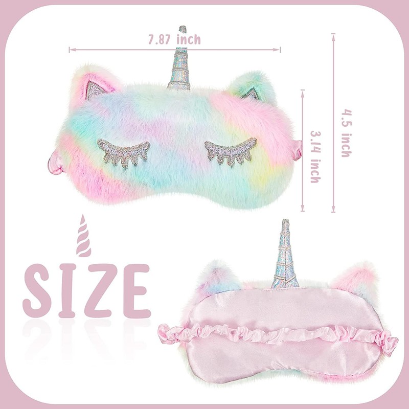 Eye Mask for Sleeping, Cute Unicorn Soft Fluffy Plush Sleep
