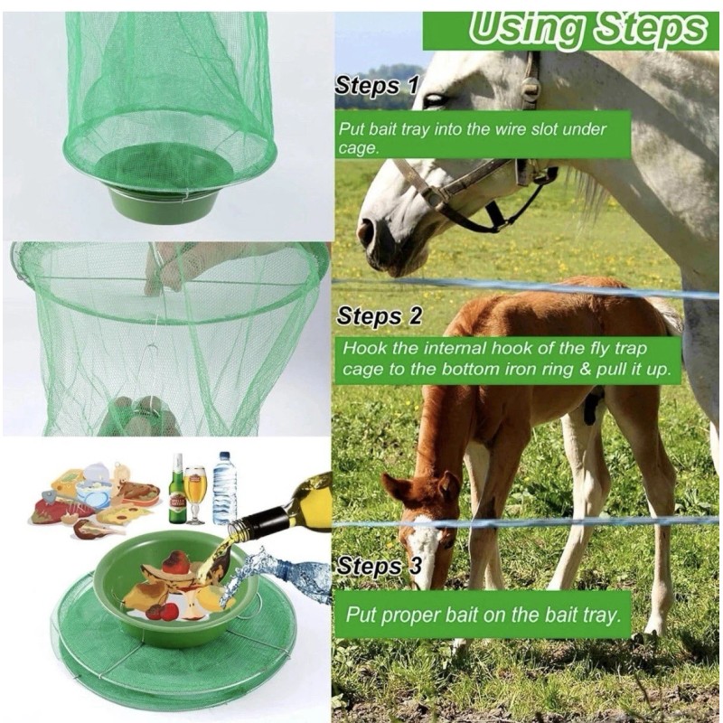 DKEP 8 Pack Ranch Fly Traps Outdoor Hanging Fly Trap