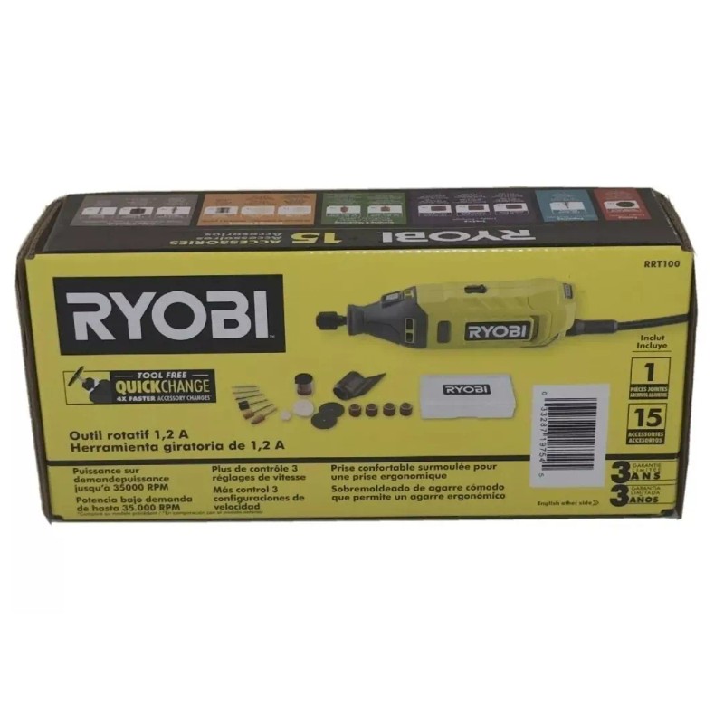 RYOBI RRT100 1.2 Amp Rotary Tool With 1 Attachment /
