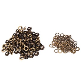 Trimming Shop 4mm Eyelets with Washers Durable Iron Grommets for DIY Projects, Leathercraft, Clothing Decoration, Scrapbooking, Shoes, Bags, Bronze, 100pcs