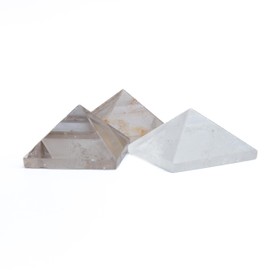 MINERALIST Collection Clear Quartz Pyramids - Set of 4 - Natural Raw Healing Crystals, High Energy Crystal for Decoration, Reiki, Yoga, Meditation, Chakra, Thoughful Gift for Valentine's Day