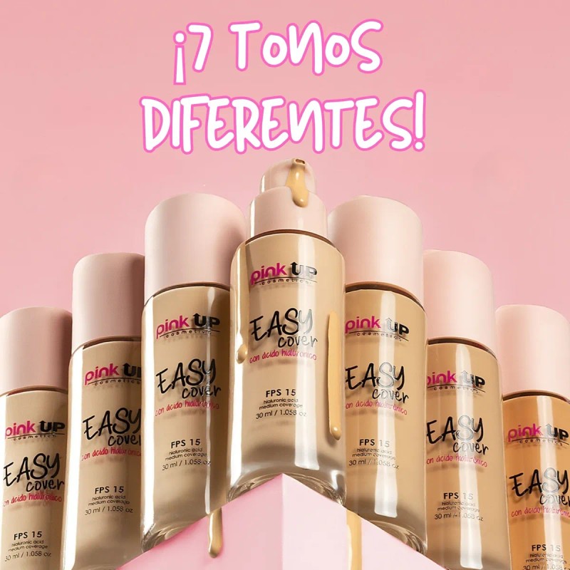 Pink Up, Maquillaje Liquido, Cobertura Media, Base De Agua
