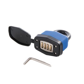 Dapetz ® Toughest Steel Shackle 4 Wheel Combination Padlock - Alloy Steel for Corrosion Resistance - Weatherproof Lock for Home, School & Garage (Blue, 50mm)