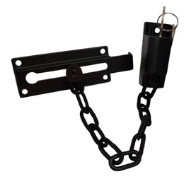 QCAA Keyed Chain Door Lock, Die Cast Construction, Matte Black, 1 Pack, Made in Taiwan