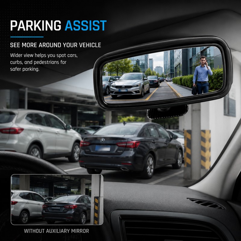360° Adjustable Blind Spot Mirror for Cars – Wide-Angle Convex