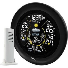 techno line WD 3040 WLAN Weather Station with Outdoor Sensor, 5-Day Weather Forecast, Colour Display, Indoor/Outdoor Temperature, Humidity, UV Index, AQI Air Quality, App Control