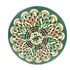 summvox 12 inch Wooden Ocean Drum Sound Healing Wave Drum, Onomatopoeic Hand Drum, Pleasant sound Release Pressure, Gift For Yoga Meditation Performance Accompaniment (Green Flower)