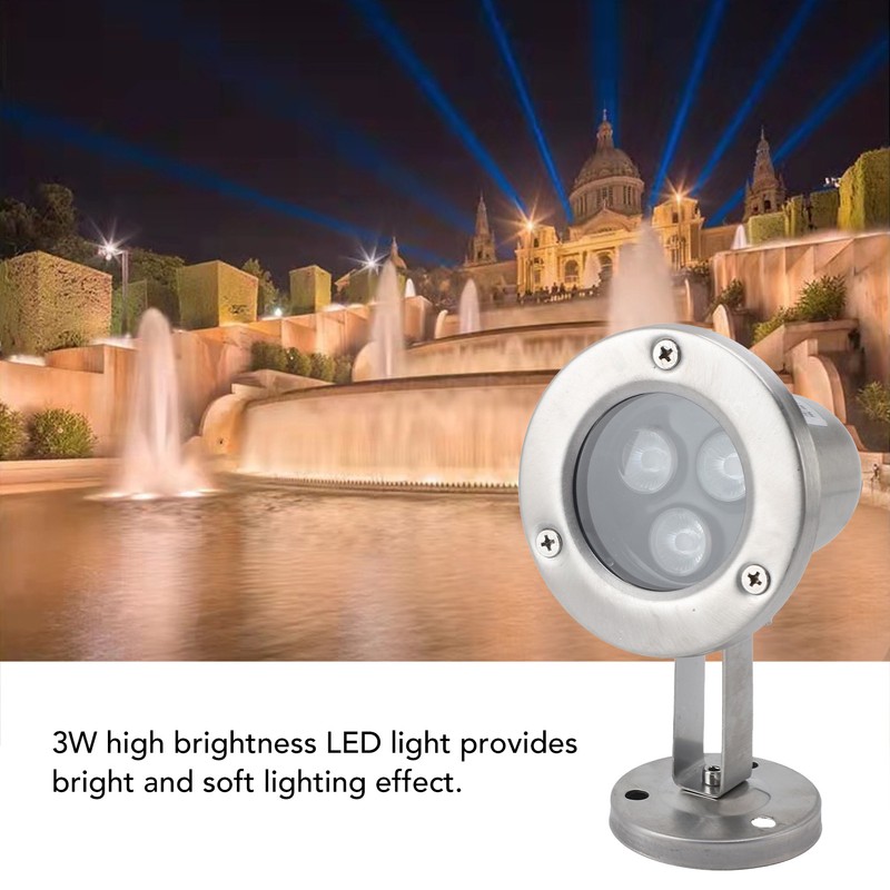 Pond Light 3W LED Stainless Steel IP68 Waterproof Energy Saving