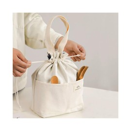 Lunch Bag, Insulated Bag, Drawstring Bag, Large Capacity, Cold Retention, Lunch Bag, Thick Linen Material, Insulated Aluminum Foil Lining, Durable, Waterproof, Outdoor Camping Picnic Bag, Unisex,