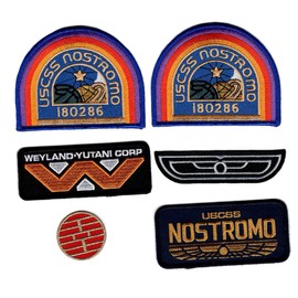 Alien Movie U.S.C.S.S. Nostromo Flight Wings Weyland Yutani Patch (Bundle 6PC-Iron on-sew on)