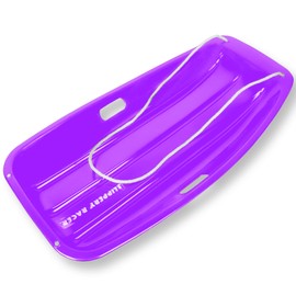Slippery Racer Downhill Sprinter Flexible Kids Toddler Plastic Cold-Resistant Toboggan Snow Sled with Pull Rope and Handles -35 Inch (Purple, 2)