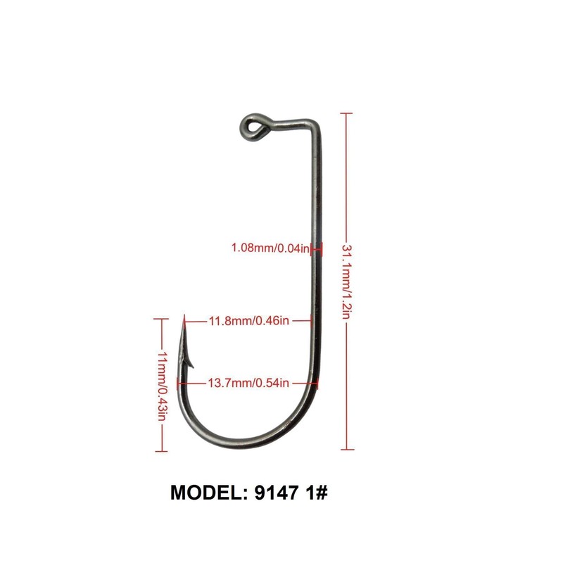 Jig Hooks Set 90 Degree Barbed Fishing Hooks Aberdeen Short