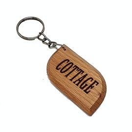 Cottage Key Tag Engraved Wooden Keyring Keychain Made to Last