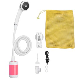 Portable Electric Shower Outdoor Camp Shower for Camping SPA Car Washing Animal Bathing Plant Vegetable Watering Pink