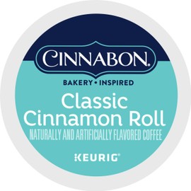 Cinnabon Classic Cinnamon Roll, Single-Serve Keurig K-Cup Pods, Flavored Coffee, 12 Count (Pack of 6)
