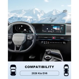 BIXUAN 2026 Kia EV6 Screen Protector -(2PCS) For EV6 12.3Inch Touchscreen Film, 2026 EV6 Accessories HD Transparent Infortainment Nano Film