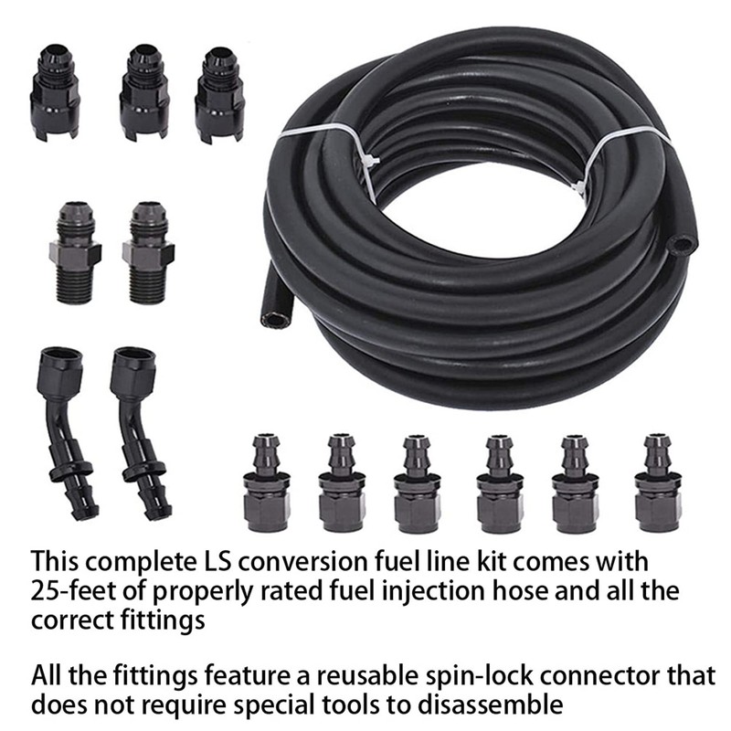 waltyotur 6AN 25 Feet 3/8 Complete LS Fuel Injection Line