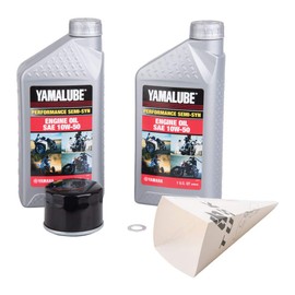 TUSK 4-Stroke Oil Change Kit Yamalube Performance Semi-Syn 10W-50 Compatible with Yamaha Grizzly 700 4x4 2016-2017