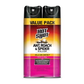 Hot Shot 26781, Roach & Spider Ant, Roach, Spider Killer, 17.5 OZ, Fresh Floral Scent (pack of 2)