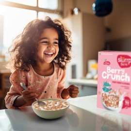 Slurrp Farm Berry Crunch Protein Cereal | Ragi Stars & Moons Shape | Healthy Breakfast Cereal & Snack for Kids & Adults | Gluten Free, No Refined Sugar, No Wheat | 14.11 Oz (400g)