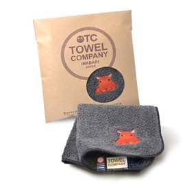 TOWEL COMPANY Imabari Towel Handkerchief, 8.7 x 8.7 inches (22 x 22 cm), Gift, Embroidery, Aquarium Life, Aquarium (Mendako (Dark Gray))