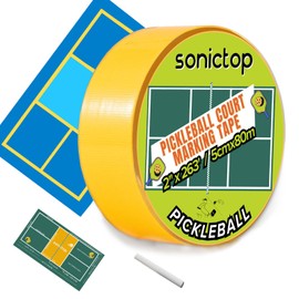 SONICTOP Pickleball Court Marking Kit, 2" x 263 ft Lengthened Pickleball Court Tape 3PCS Set Makes Full Size Outdoor Court Tape for Temporary Court Lines No Residue Easy Installation