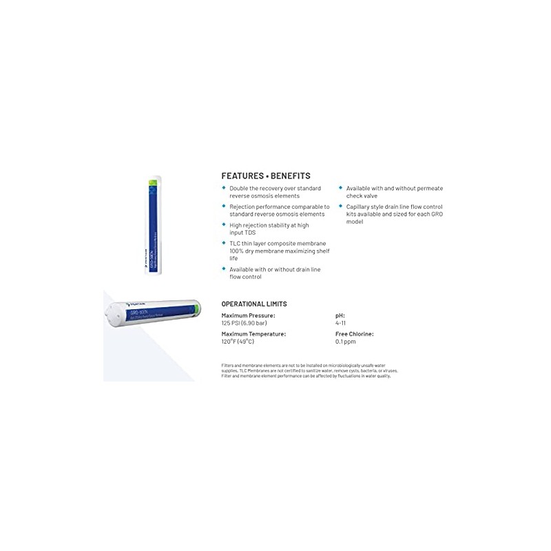 Pentair Pentek GRO-50EN High Efficiency Reverse Osmosis Membrane, TLC Encapsulated
