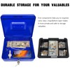 Steel Cash Box with Key Lock, Metal Small Money Organizer
