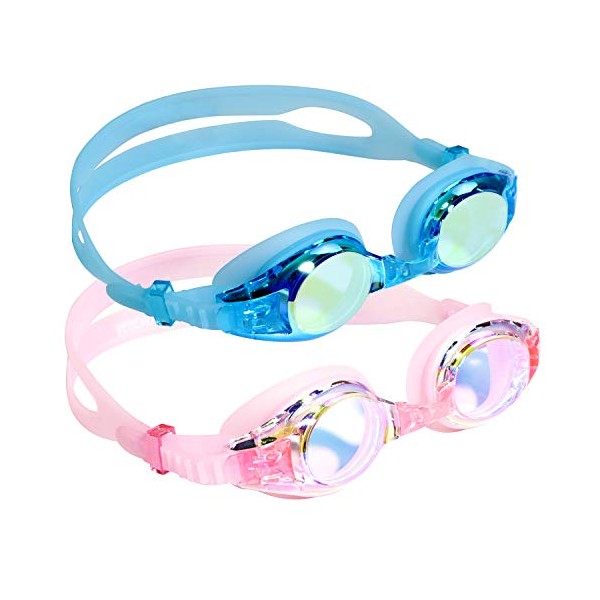 Aegend Kids Goggles, Swim Goggles for Kids Age 4-16 Little Boys and Girls Youth Swim Goggle, Clear Vision, Soft Silicone, No Leak, UV Protection, Anti-Fog, Free Protection Case