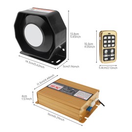 ePathChina DC12V 200W 18 Sound Loud Car Warning Alarm Police Siren Horn Speaker with MIC System and Remote Control