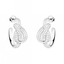 SOFIA MILANI - Women's Earrings 925 Silver with Zirconia Stones - Knot Earrings, Sterling Silver, Cubic Zirconia