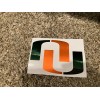 Chrome Miami Hurricanes Full Size Football Helmet Decals