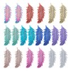 Fashewelry 40pcs Feather Filigree Earring Charms Stainless Steel Mixed Color Thin Flat Hollow Charms Etched Metal Charms for Necklace Bracelet DIY Jewelry Making